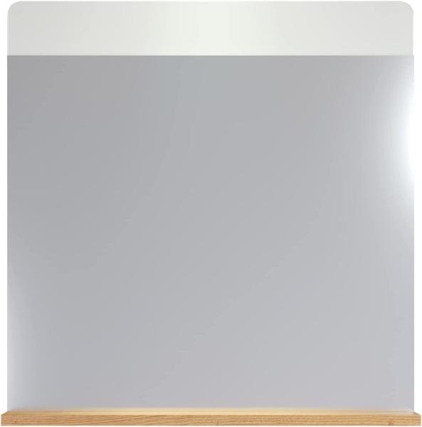 Badezimmer Spiegel Ciara weiß Hochglanz und Eiche 60 cm