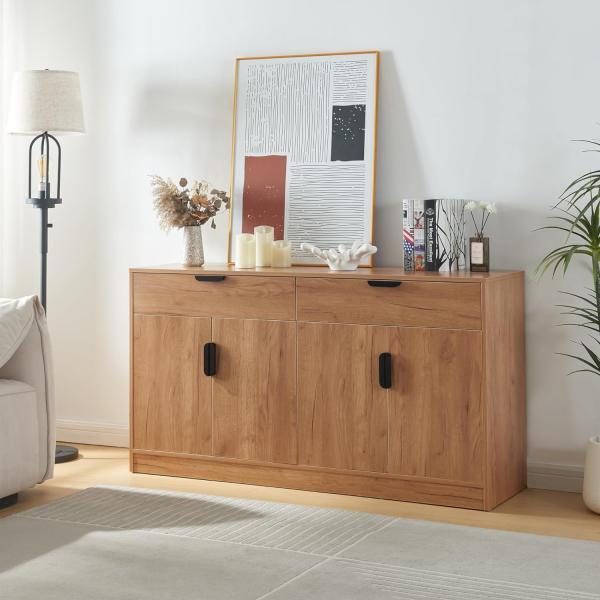 Sideboard Varkaus 75x140x40cm MDF Eichenoptik [en. casa]