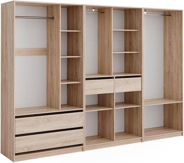 Vicco Kleiderschrank Elmo Sonoma 100 x 200 cm Set mit 3 Teile