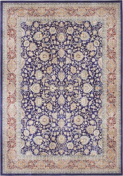 Kurzflor Teppich Keshan Maschad Navy - 80x150x0,7cm