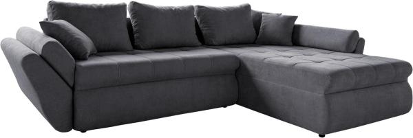 Couch Loana Graphite 275x185 Ecksofa Schlaffunktion Ottomane variabel
