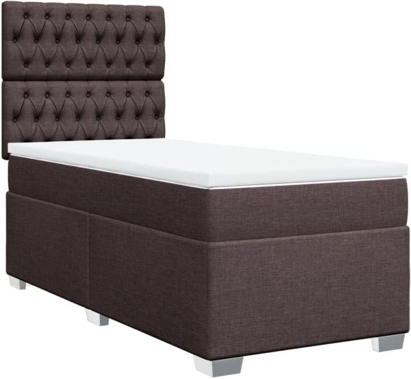 Boxspringbett mit Matratze Dunkelbraun 90x190 cm Stoff 3292653