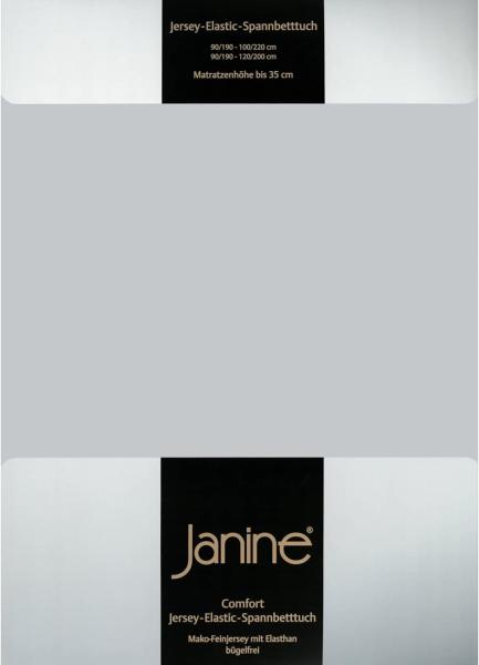 Janine Spannbettlaken Jersey Elastic 90/100x190/220 silber