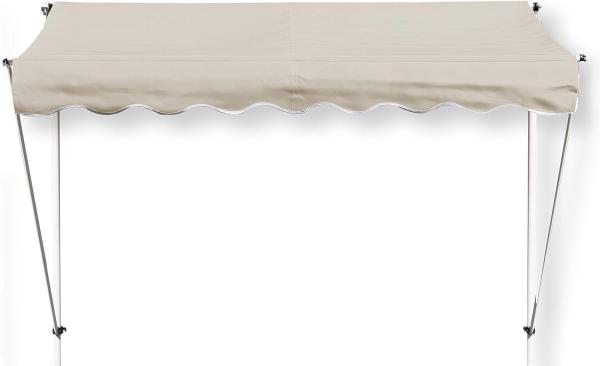 Grasekamp Klemmmarkise Ontario 255x130cm Sand Beige Balkonmarkise höhenverstellbar von 200 cm – 320 cm
