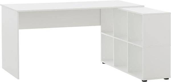 SCHILDMEYER Schreibtisch Bürotisch Computertisch Ablage Weiß 150x73,6x121,6 cm