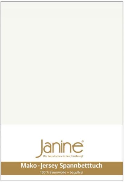 Janine 'Mako Jersey' Spannbetttuch, 100% Baumwolle weiß, 180 - 200 x 200 cm