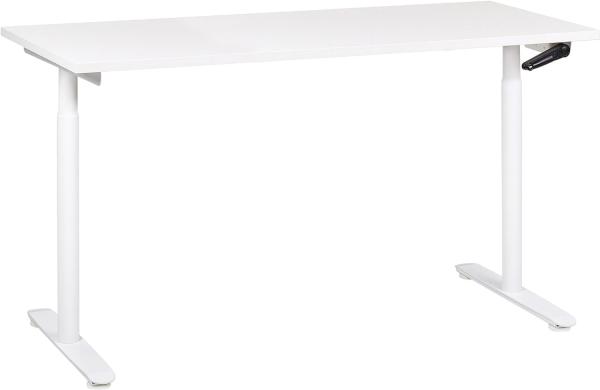 Schreibtisch weiß 160 x 72 cm manuell höhenverstellbar DESTINAS