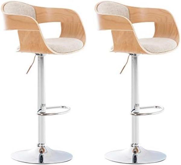 2er Set Barhocker Kingston Stoff (Farbe: natura/creme)