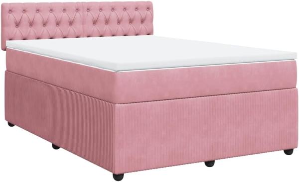 Boxspringbett mit Matratze Rosa 160x200 cm Samt 3290093