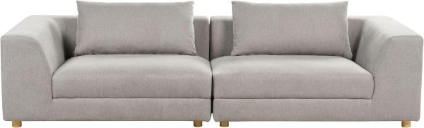 3-Sitzer Sofa hellgrau mit Kissen LERMON