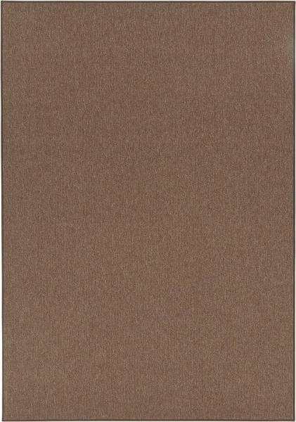 Feinschlingen Teppich Casual Braun Uni Meliert - 80x200x0,4cm