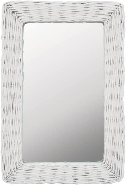 vidaXL Spiegel Korbweide Weiß 40x60 cm