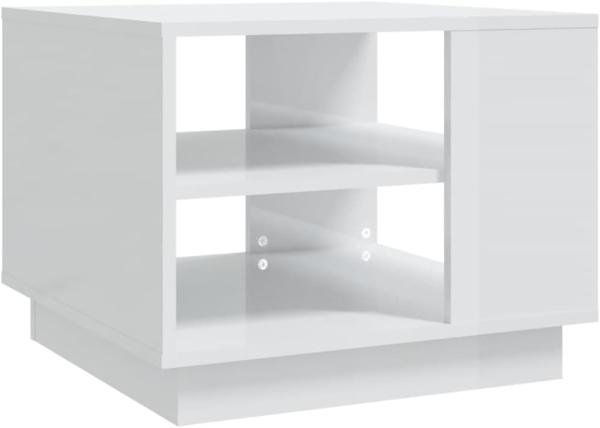 Couchtisch Hochglanz-Weiß 55x55x43 cm Holzwerkstoff