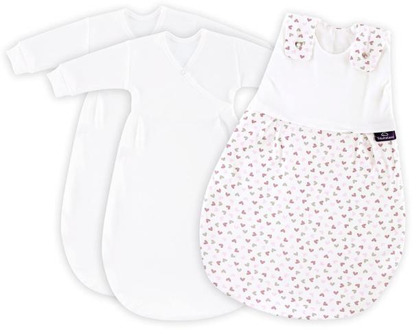 Träumeland Babyschlafsack LIEBMICH 3tlg. Set Herz rosa, Größe 50/56