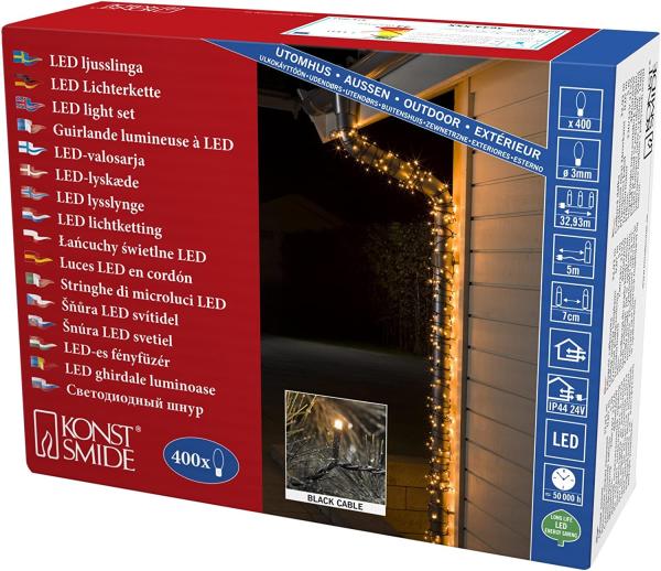 KONSTSMIDE No. 3644-800 Micro LED Lichterkette 400 bernsteinfarbene Dioden IP44