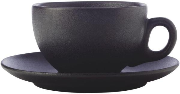 Maxwell & Williams AX0355 CAVIAR BLACK Tasse mit Untertasse, Premium-Keramik