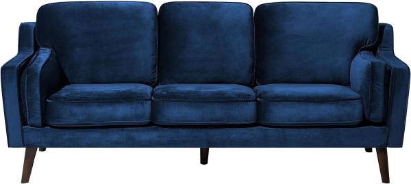 3-Sitzer Sofa Samtstoff dunkelblau LOKKA