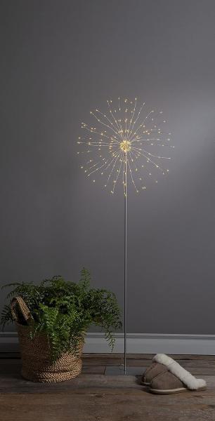 Star Trading 710-09-1 Weihnachtsdekoration FEUERWERK FIREWORK LED 200X0,06W Stahl silber H:130cm Ø45cm