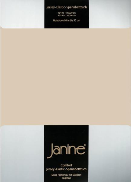 Janine Design Jersey Elastic Spannbetttuch Sand, 140x200 cm - 160x220 cm