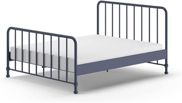 BRONXX Jugendbett mit Liegefläche 160 xx 200 cm, Ausf. Metall Denim Blau matt