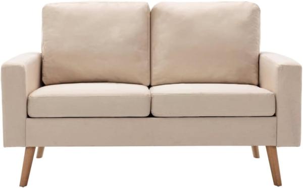 vidaXL 2-Sitzer-Sofa Creme Stoff