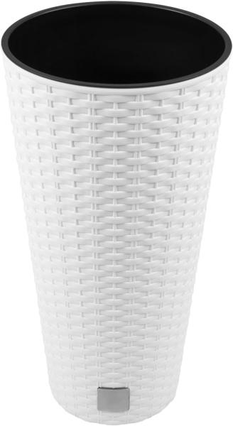 64 -Liter -Zeit Pot mit Einsatz 40 x 40 x 76,3 cm in Weiß