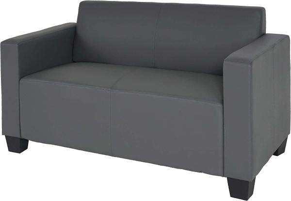 2er Sofa Couch Lyon Loungesofa Kunstleder ~ dunkelgrau