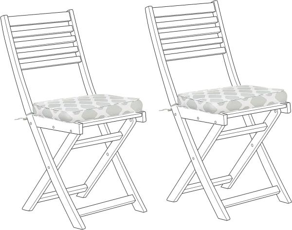 Sitzkissen für Stuhl FIJI 2er Set mintgrün geometrisches Muster 29 x 38 x 5 cm