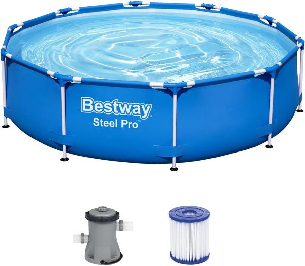 Steel Pro™ Frame Pool-Set mit Filterpumpe Ø 305 x 76 cm, blau, rund