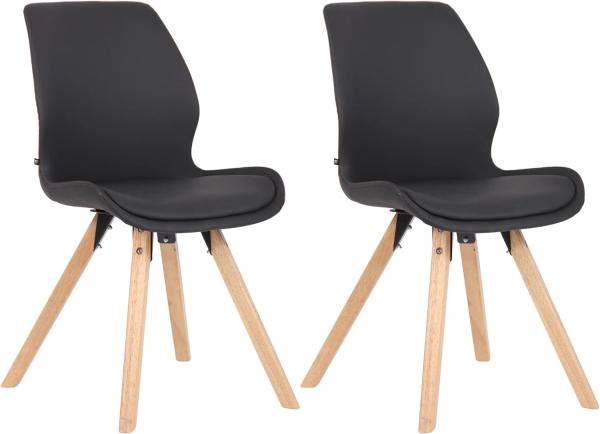 2er Set Stuhl Luna Kunstleder (Farbe: schwarz)