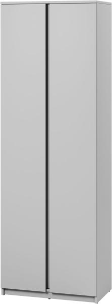 Kleiderschrank Simply SM01 mit zwei Drehtüren, mit Kleiderstange (Farbe: Grau)