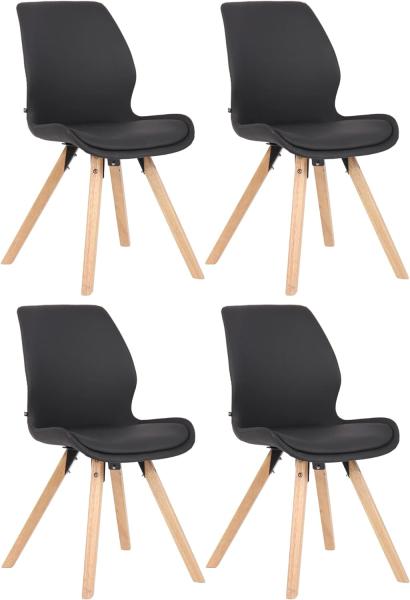 4er Set Stuhl Luna Kunstleder (Farbe: schwarz)