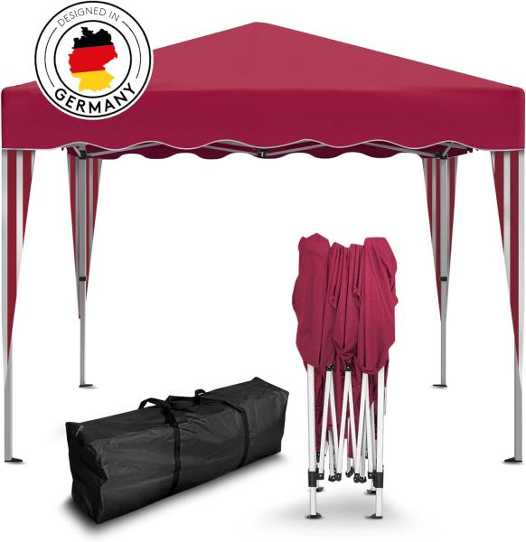 Faltpavillon 3x3m - wasserdicht - ohne Seitenteile, rot