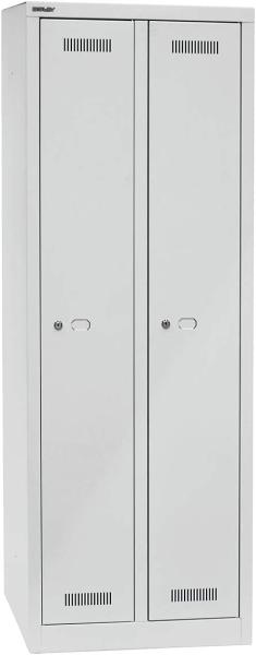 Bisley MonoBloc™ Garderobenschrank, 2 Abteile, je 1 Fach, Farbe lichtgrau