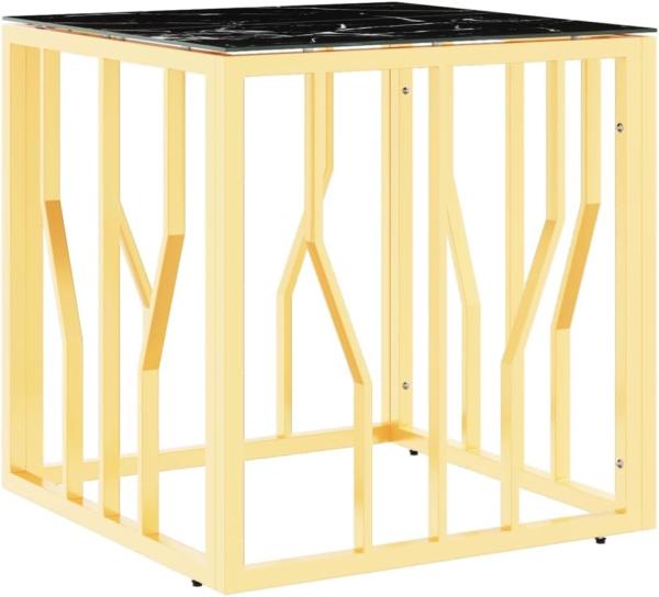 vidaXL Couchtisch Golden 50x50x50 cm Edelstahl und Glas