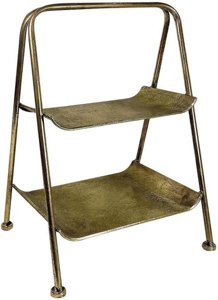 Etagere Metall gold Antik-Stil 2 Stöckig Servierschale Deko Servierständer 44cm