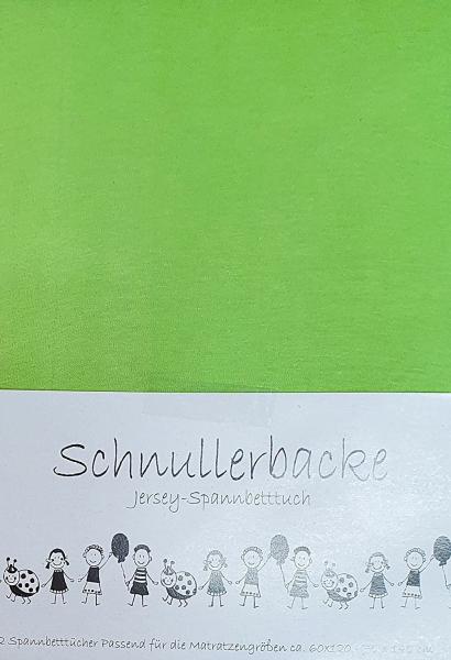 2er Set Baby Jersey Spannbetttuch Schnullerbacke 60/120 x 70/140 cm grün