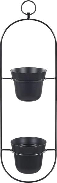 Blumenampel schwarz ⌀ 12 cm 2 Etagen AGIOS