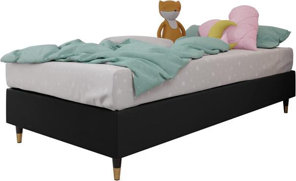 Boxspringbett Sauro Gold für Wandpaneel (Soft 011, Größe: 90x200 cm)