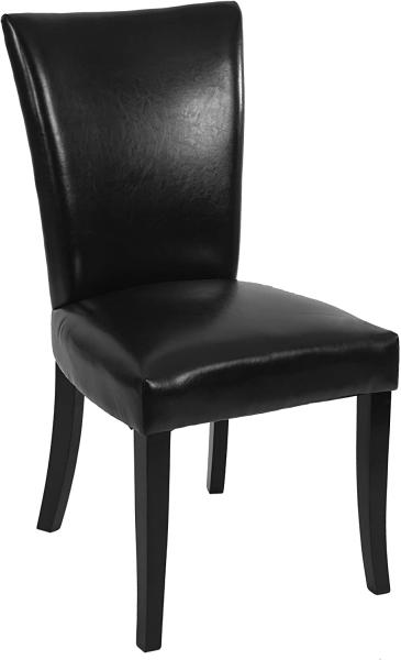 6er-Set Esszimmerstuhl Chesterfield, Stuhl Küchenstuhl, Nieten ~ Kunstleder, schwarz, dunkle Beine