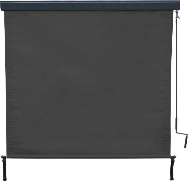 Vertikalmarkise HWC-F42, Senkrechtmarkise Sichtschutz Außenrollo Rollo, UV-Schutz 50 Stoff ~ 250x180cm, schwarz