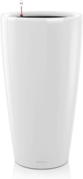 LECHUZA RONDO Premium 32, Weiß Hochglanz, Hochwertiger Kunststoff, Inkl. Bewässerungssystem, Herausnehmbarer Pflanzeinsatz, Für Innen- und Außenbereich, 15780