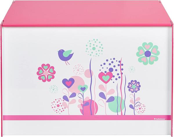 Worlds Apart 'Blumen und Vögel' Spielzeugkiste weiß/pink