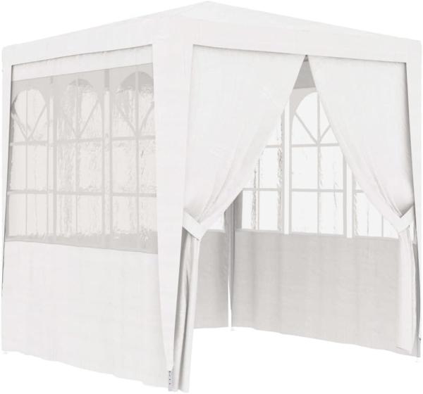 Profi-Partyzelt mit Seitenwänden 2,5x2,5 m Weiß 90 g/m²