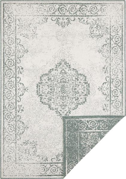 In- & Outdoor Wendeteppich Cebu Grün Creme - 200x290x0,5cm