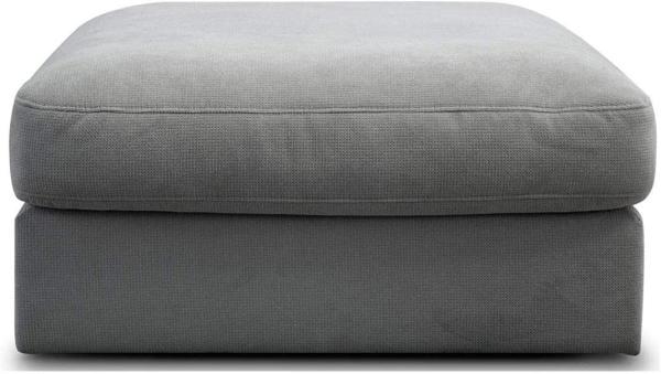 CAVADORE Sofa-Modul "Fiona" Sitzelement ohne Rücken / XXL-Hocker / 94 x 48 x 112 / Webstoff silbergrau