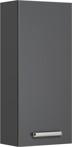 Pelipal Badezimmer Hängeschrank; 311 in Grau-Anthrazit, Glanz, 30 cm breit | Bad Wandschrank; mit 1 Tür und 2 Glas-Glas-Einlegeböden