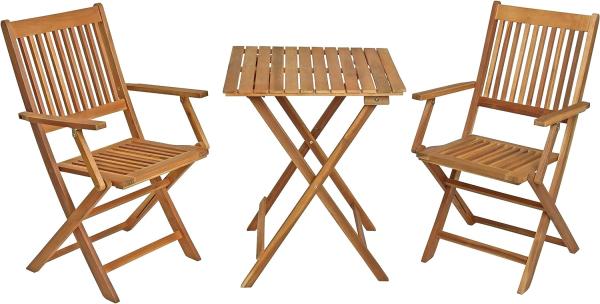 Balkonset Klapptisch Klappstühle Set Balkonmöbel Gartenmöbel Holz Möbel 3tlg