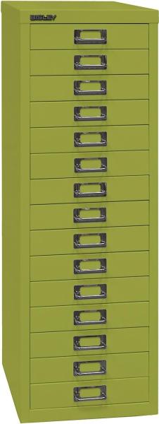 Bisley MultiDrawer™, 39er Serie, DIN A4, 15 Schubladen, Farbe grün