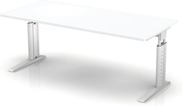 Schreibtisch US19 180x80cm Weiß / Silber